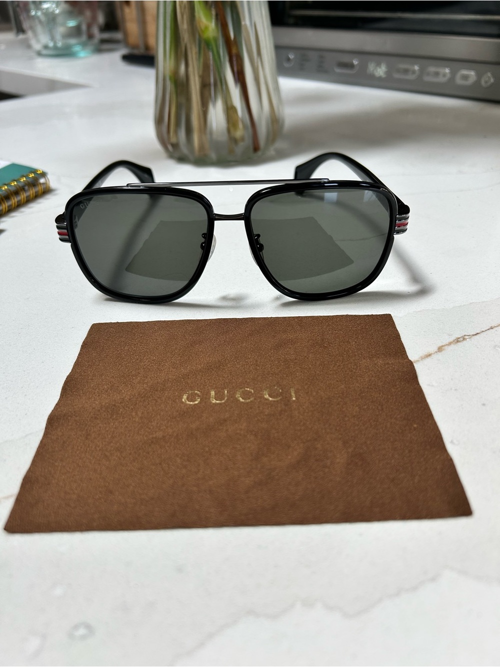 Gucci Pilot sherryline signature sunglasses